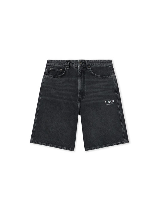 LAB L/AB Diagonal Denim Shorts PHANTOM BLACK 44LABF26D119
