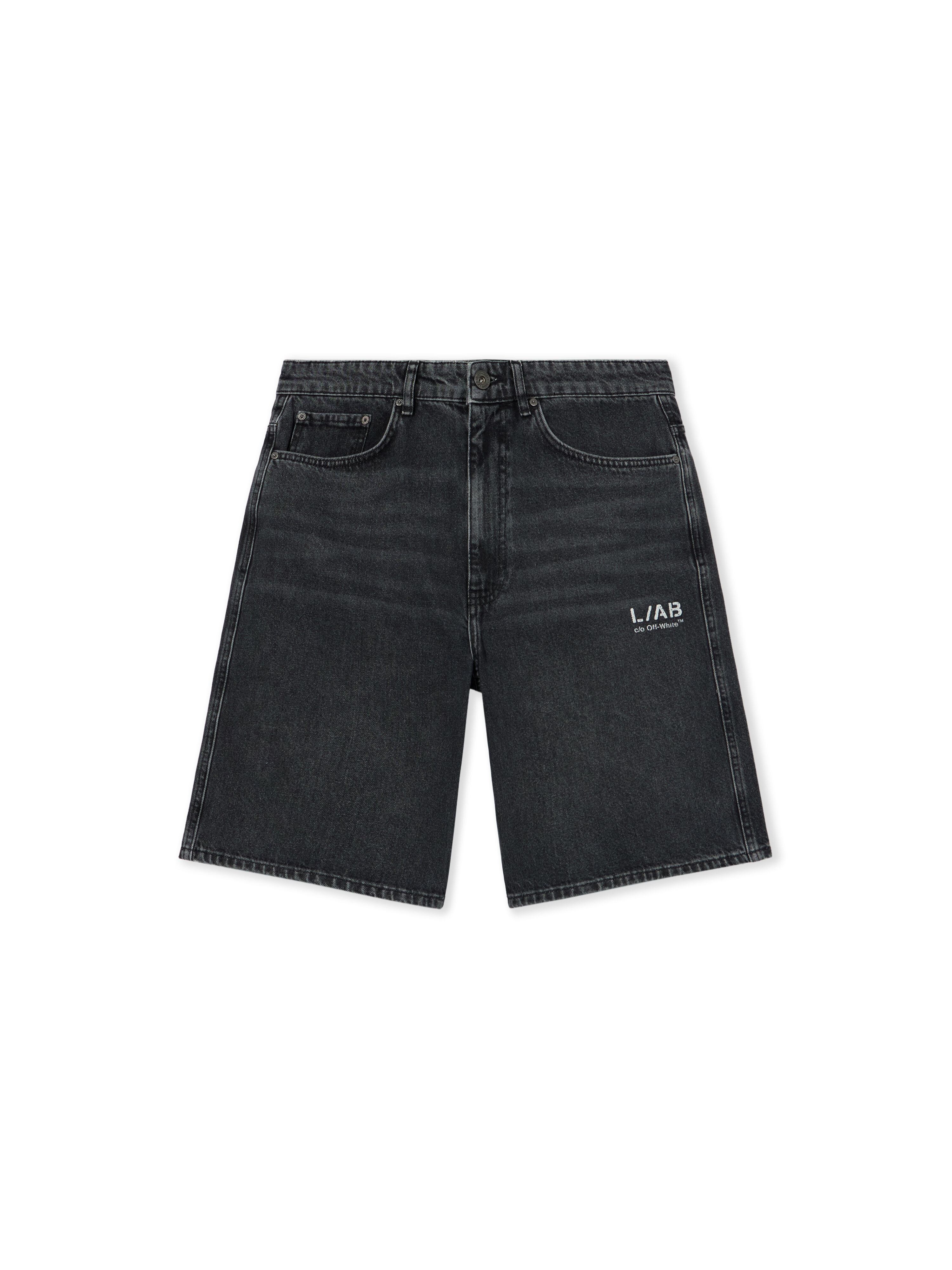 LAB L/AB Diagonal Denim Shorts PHANTOM BLACK 44LABF26D119