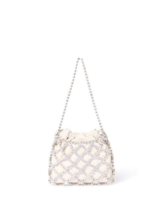 CLUTCH FOR DINNER CON CRISTALLI OFF WHITE CLUTCH FOR DINNER CON CRISTALLI NEUTRI OWNN188C99MET001