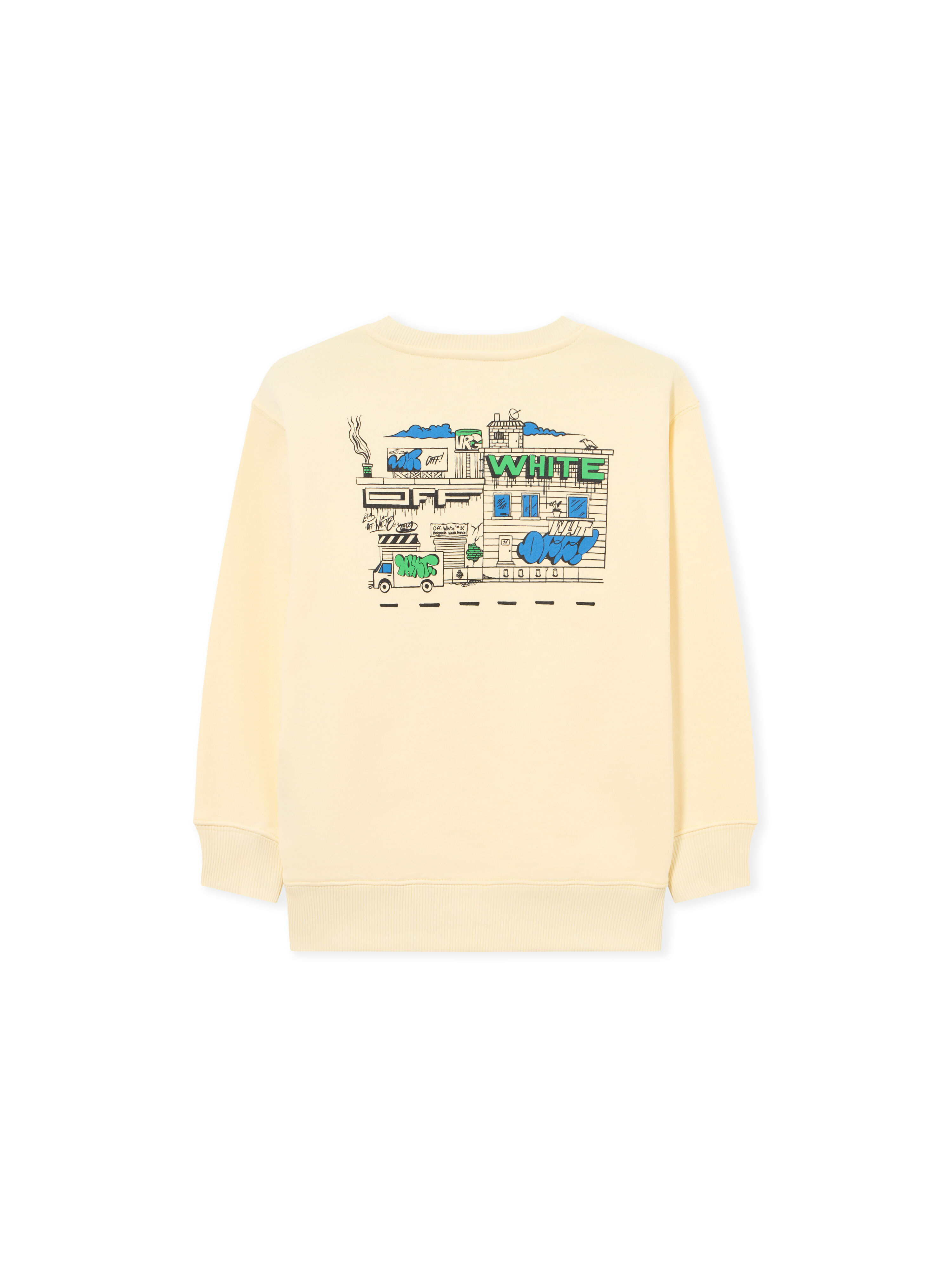 OFF WHITE Graffiti Crewneck PEAR SORBET 44BBA001S26F002
