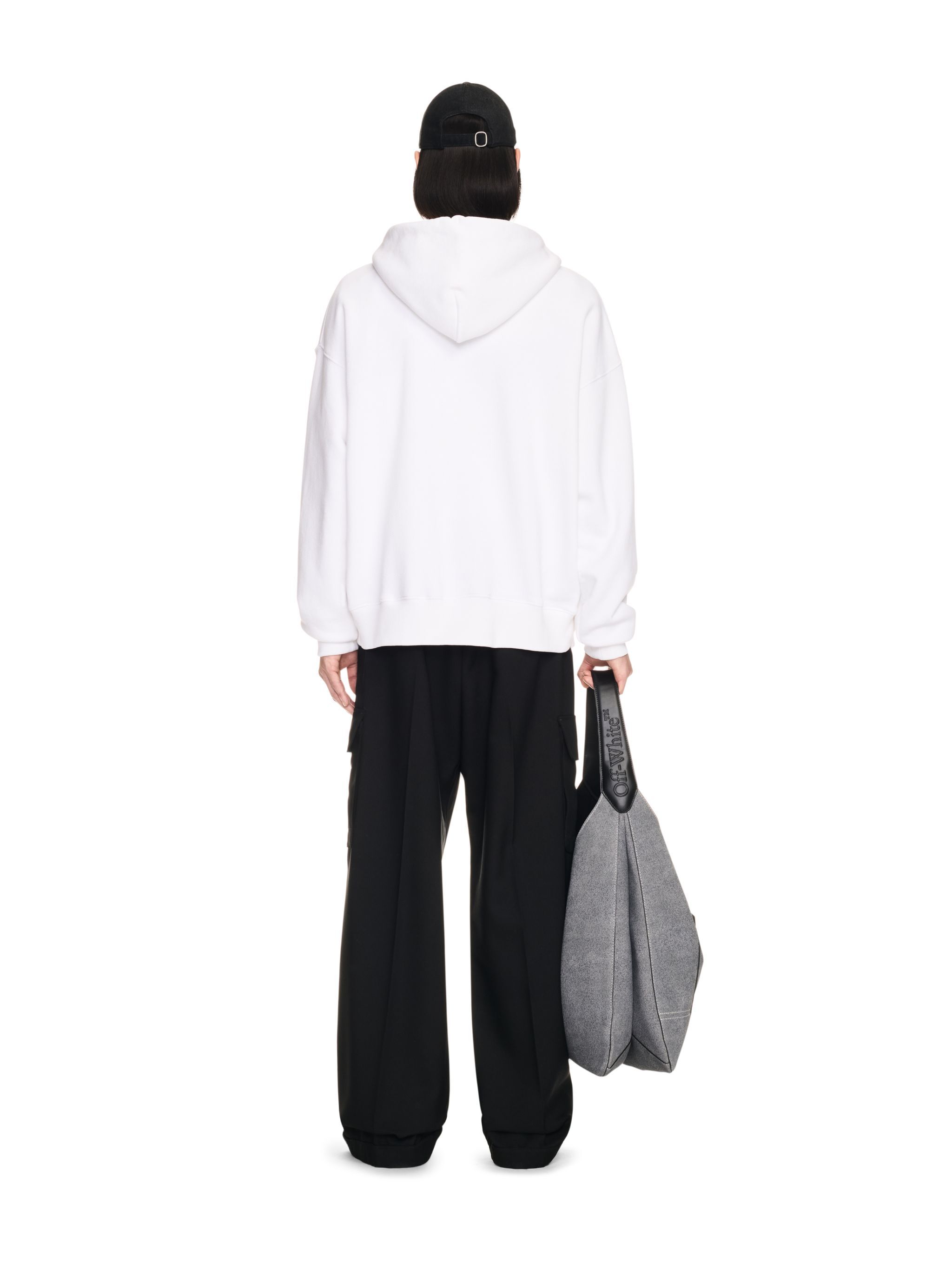 OFF WHITE White Big Bookish Skate Hoodie WHITE OMBB085C99FLE012