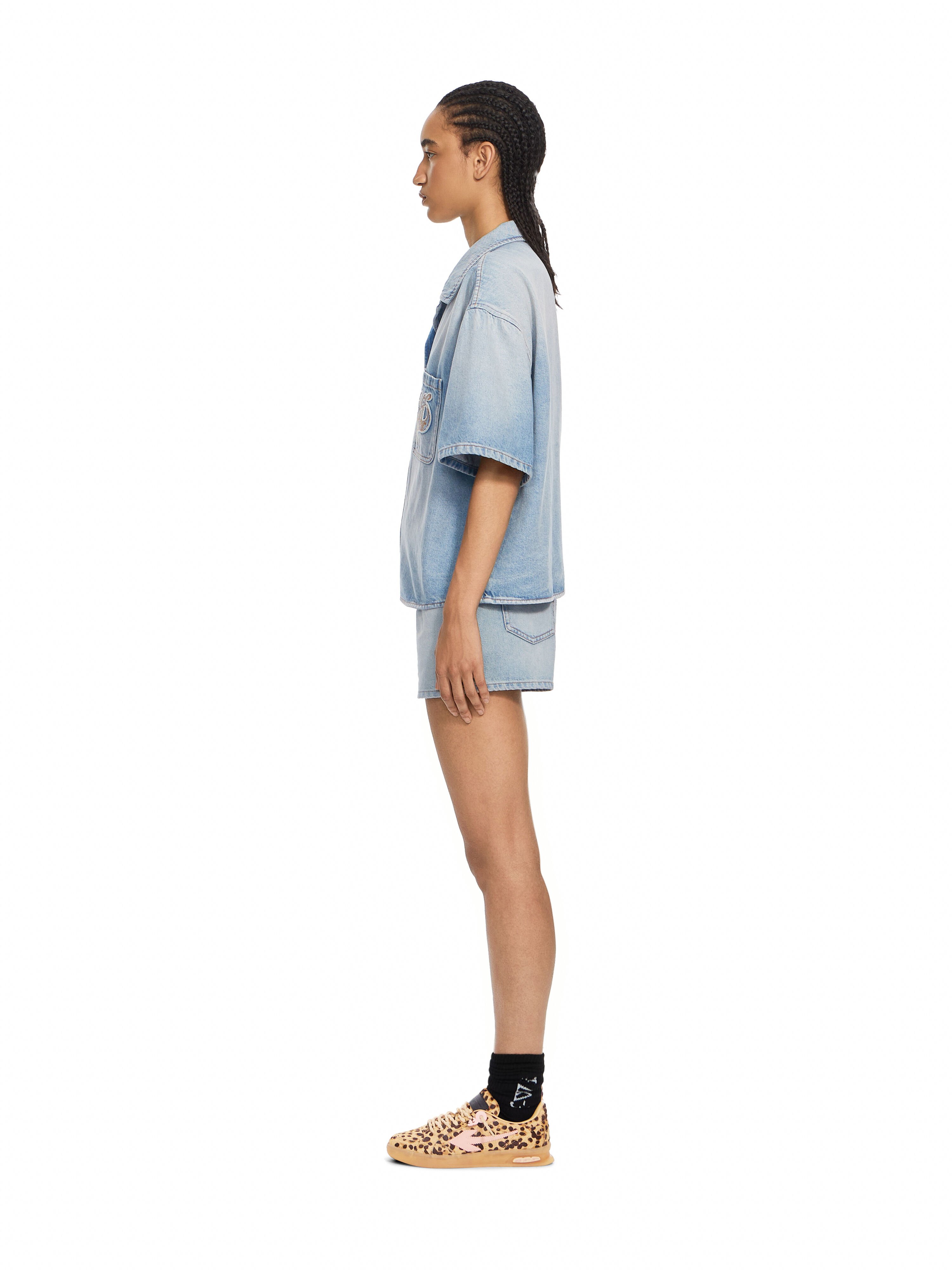 College Patch Denim S/S Shirt OFF WHITE College Patch Denim S/S Shirt Bleachobacco 2FA00585T