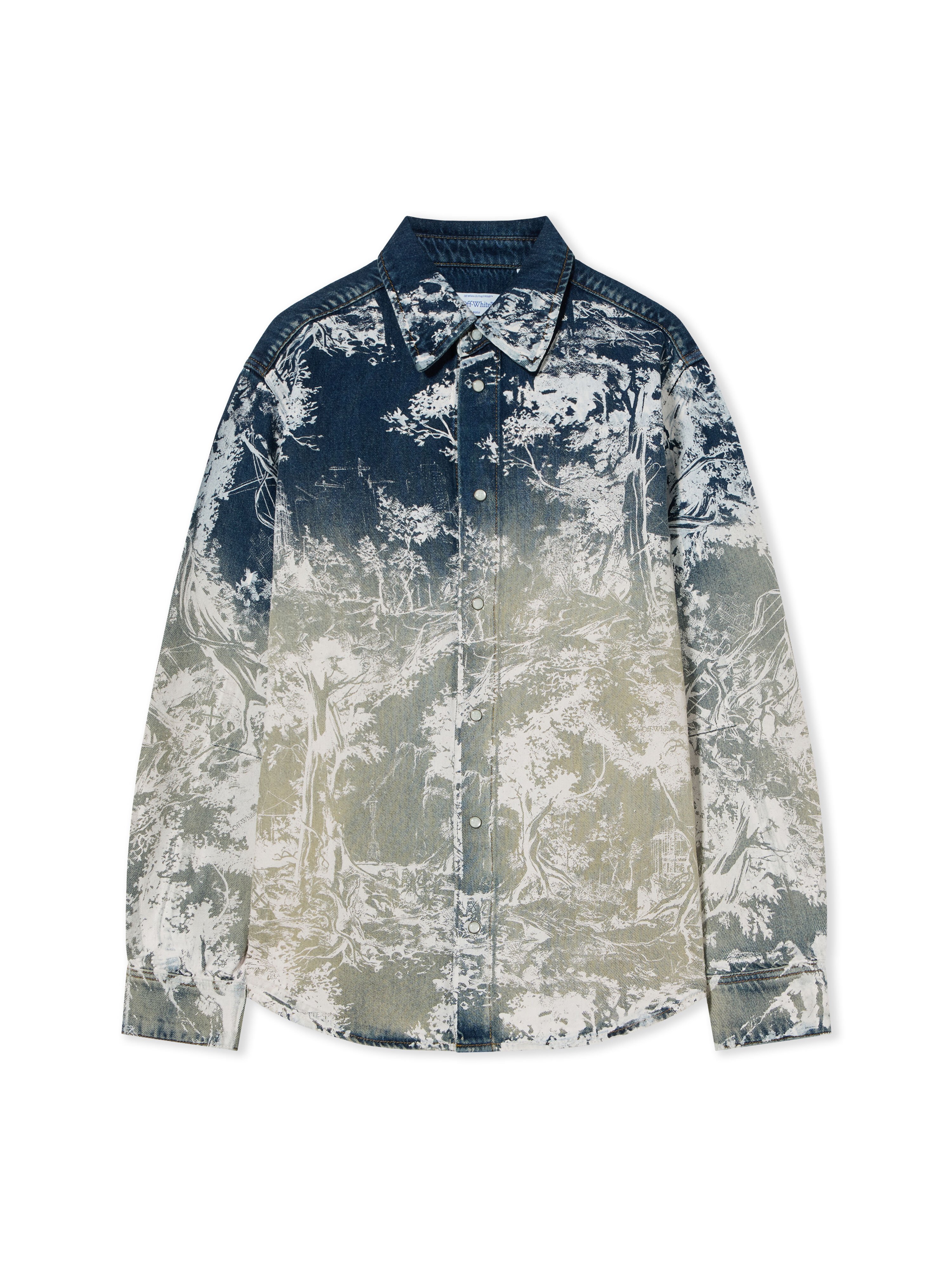 OFF WHITE City Nature Camicia di Jeans Regular OMBRE BLEACH BLUE 44MYD05YF26D004