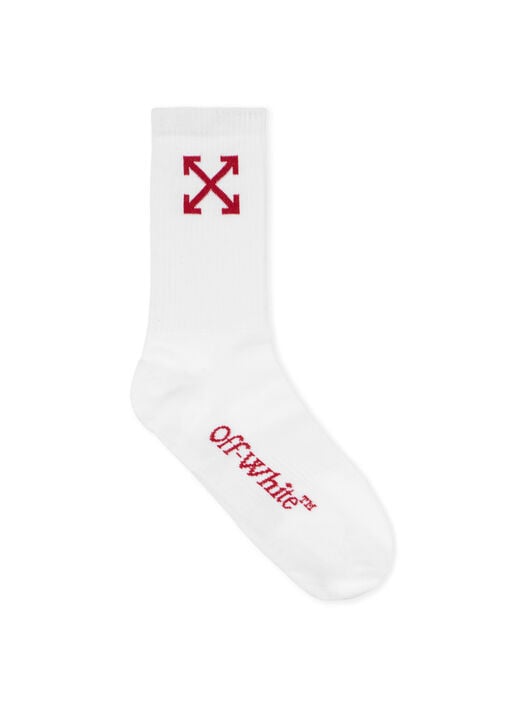 Arrow Mid Calf Socks OFF WHITE Arrow Mid Calf Socks WHITE - STRAWBERRY RED OMRA080F25KNI001
