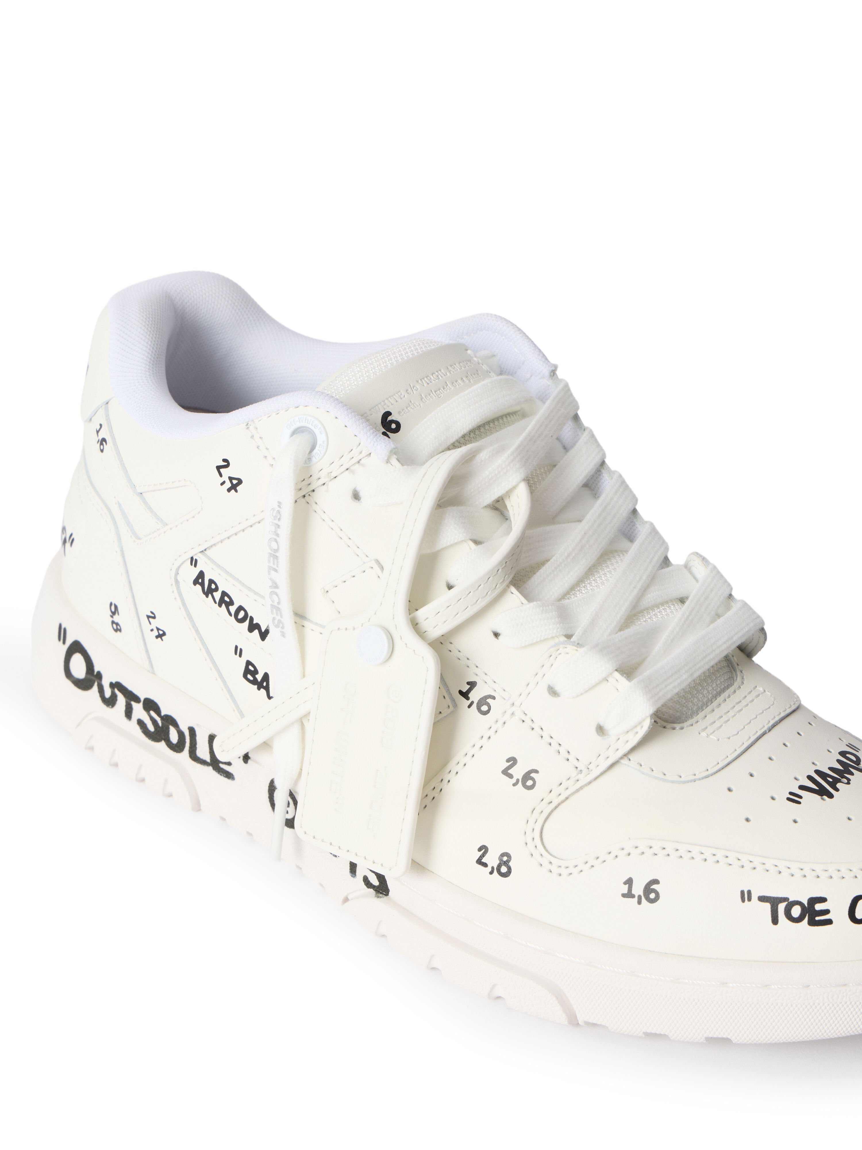 OFF WHITE Out Of Office Leather Sneakers WHITE - BLACK OWIA259F25LEA007