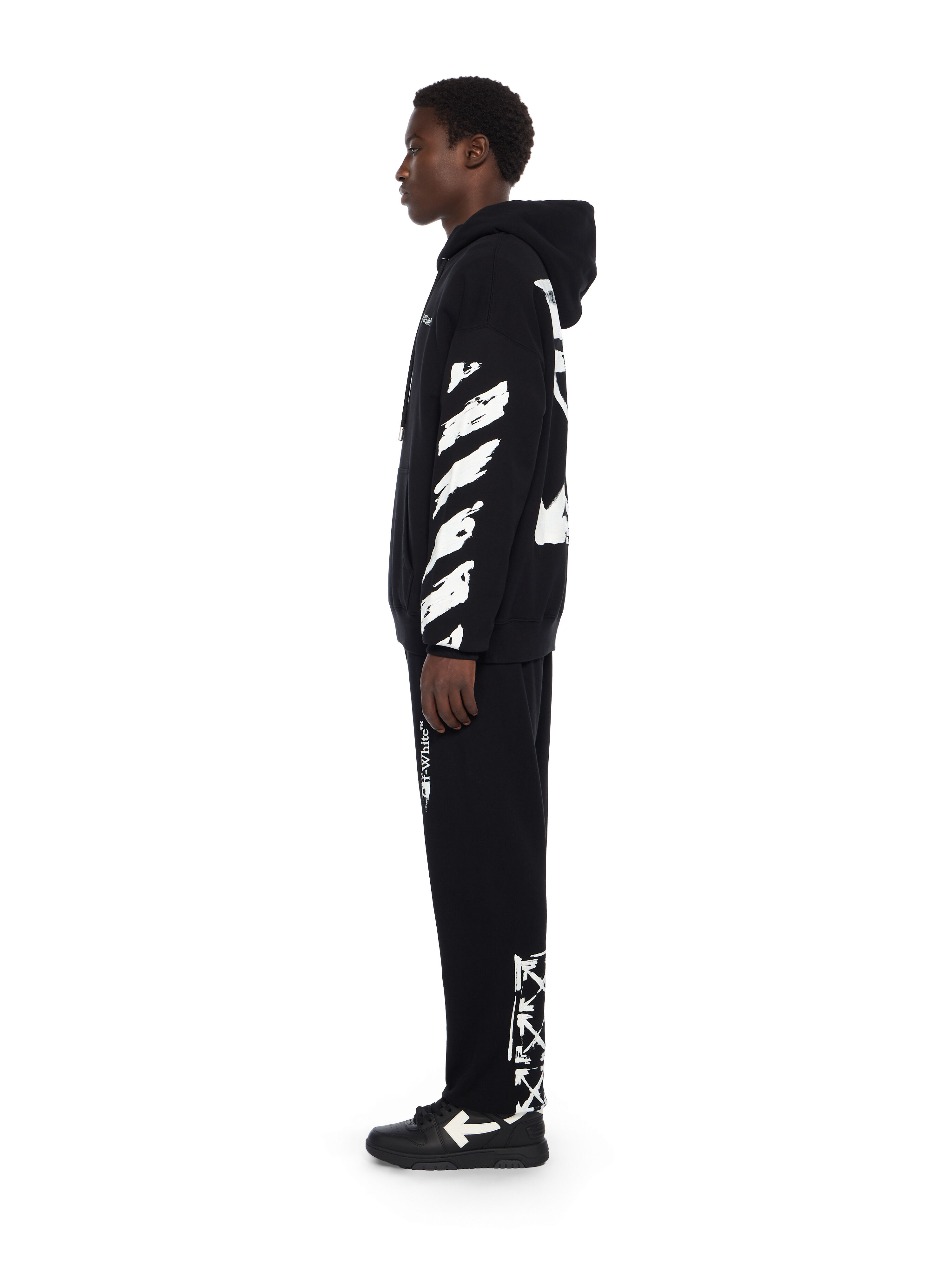OFF WHITE Ink Arrow Skate Hoodie BLACK - WHITE OMBB085F25FLE00G