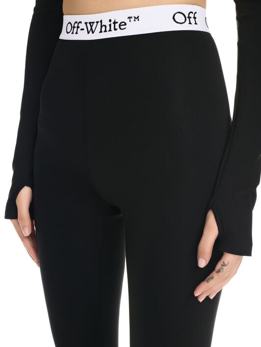 LEGGINGS CON BANDA LOGATA OFF WHITE LEGGINGS CON BANDA LOGATA NERO OWVV003F24JER001