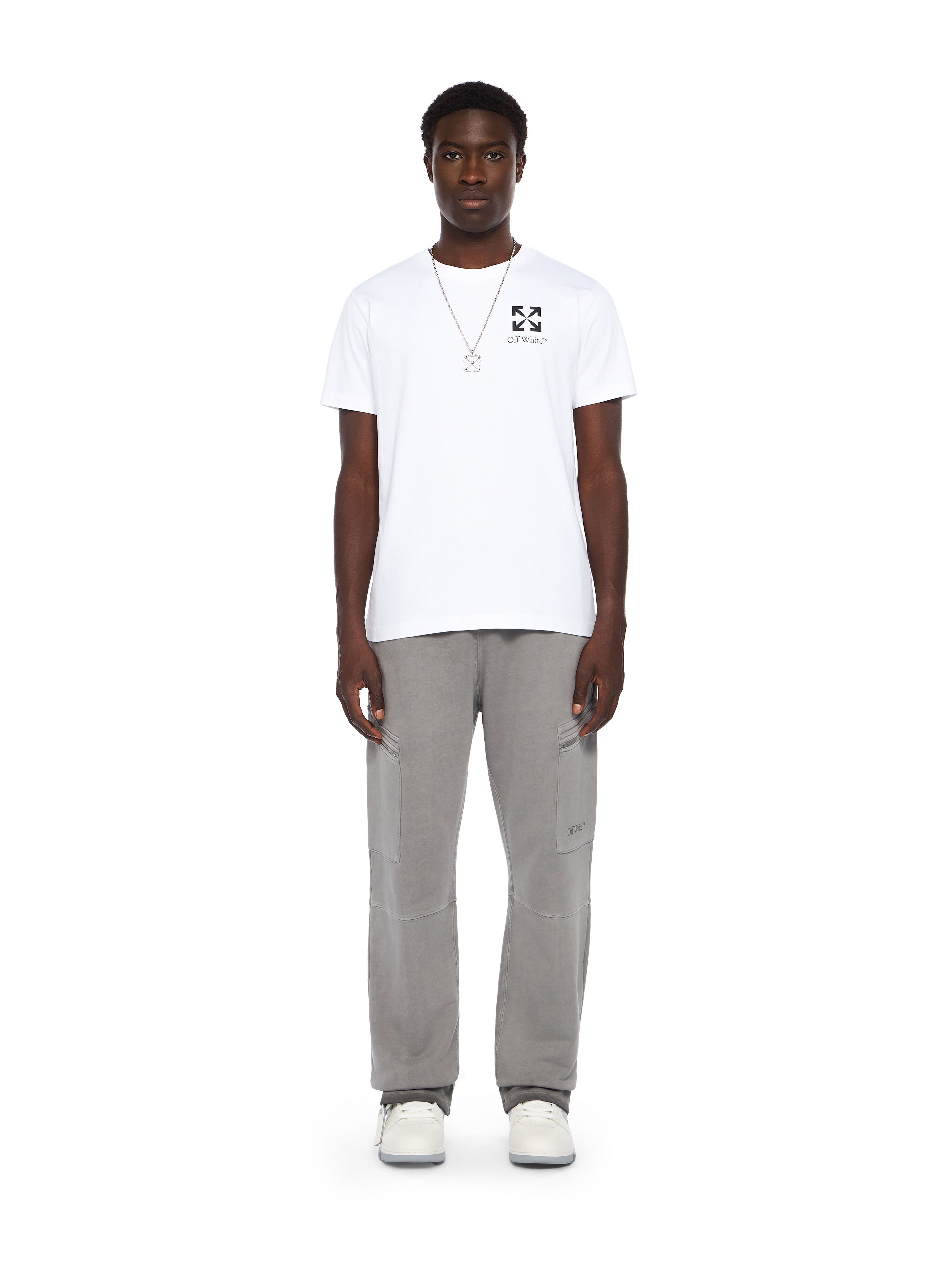 OFF WHITE Small Arrow Slim Logo Tee WHITE - BLACK OMAA027F25JER00F