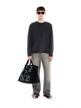 OFF WHITE Swimming Face Long Sleeve T-Shirt VINTAGE BLACK 44MAB09KF26J003