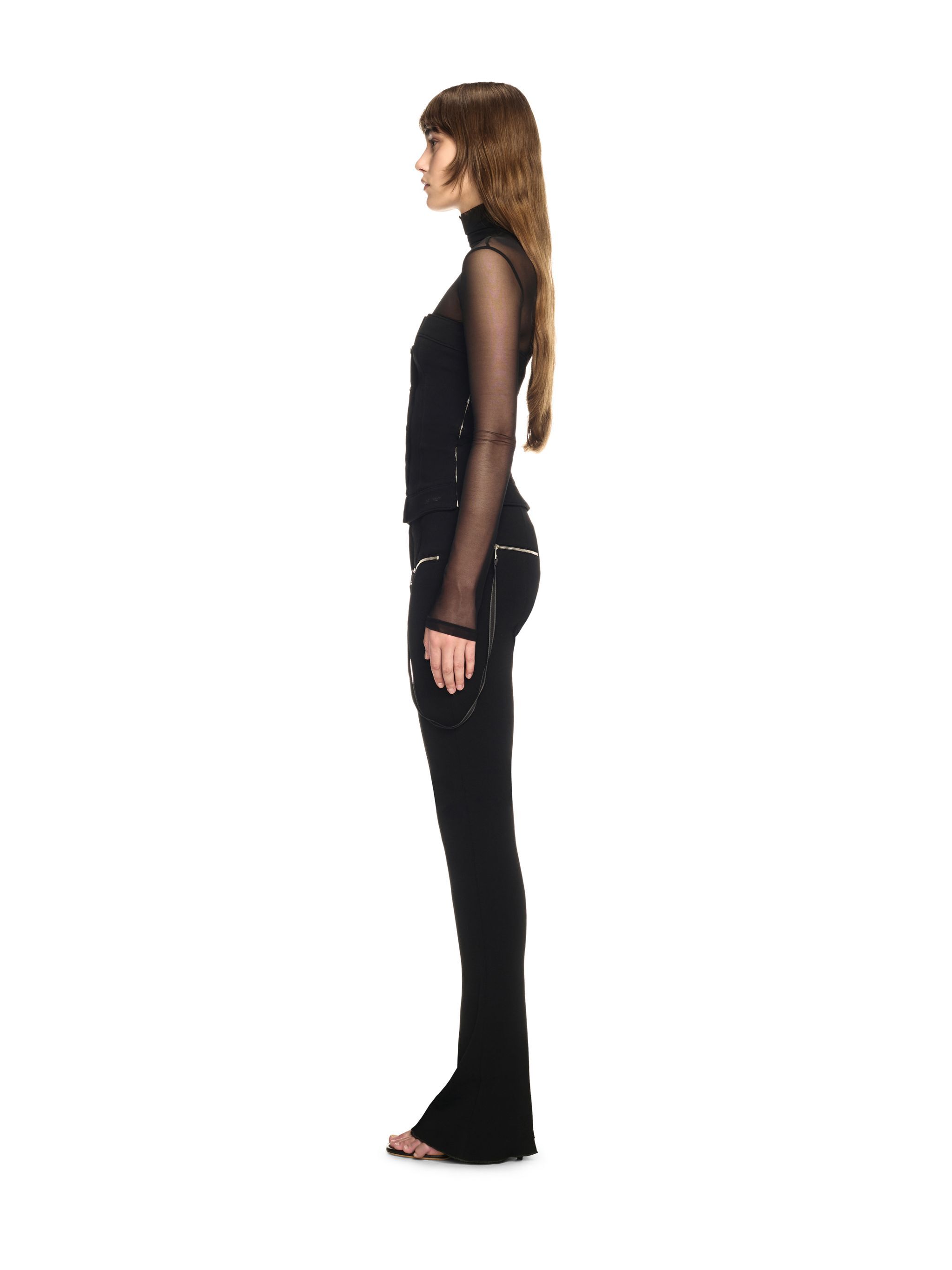 OFF WHITE Black Britney Zip Pants BLACK OWCA18CS25JER002