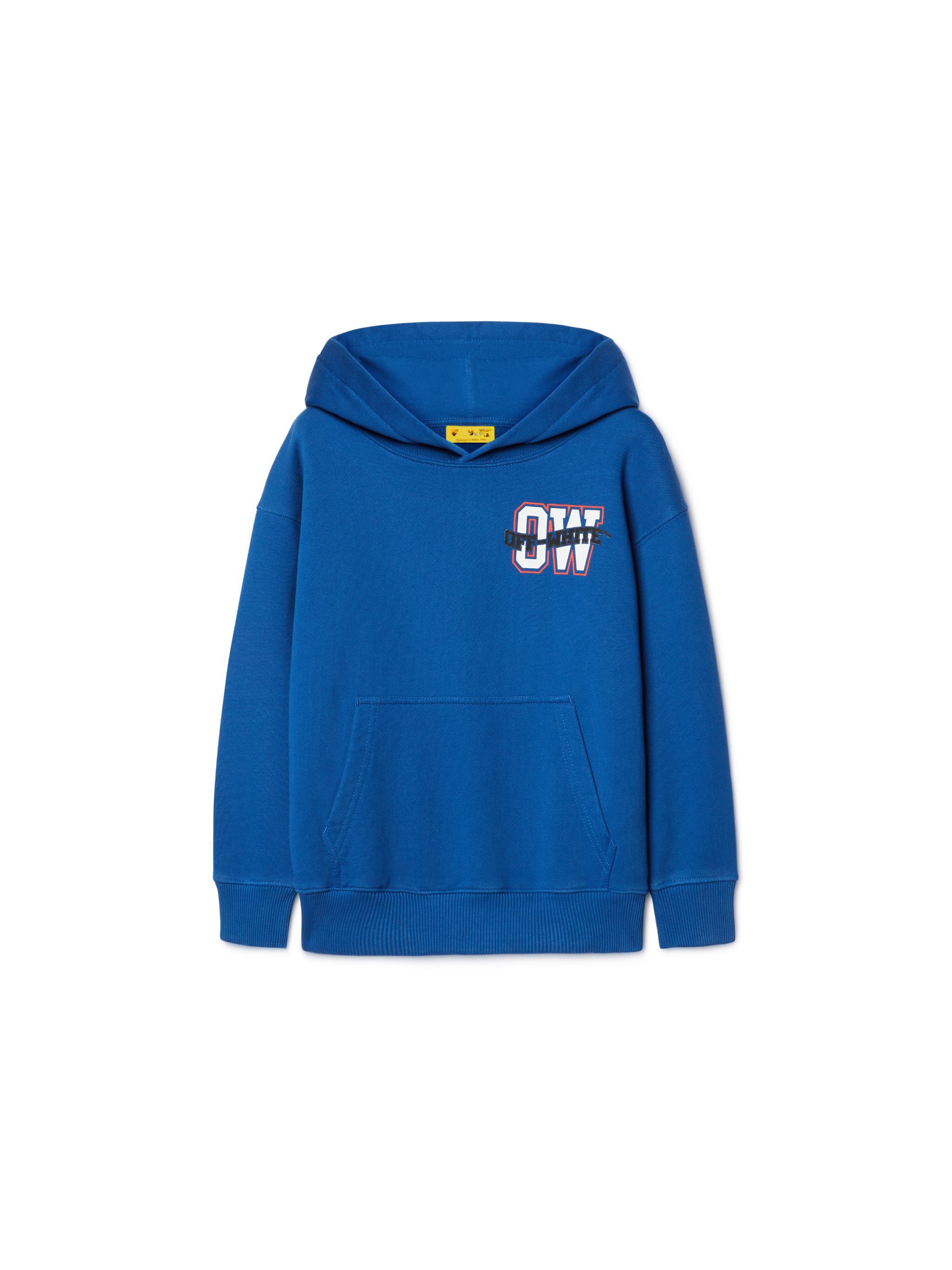 OFF WHITE Felpa Con Cappuccio E Motivo Varsity Arrow BLU OBBB001S25FLE009