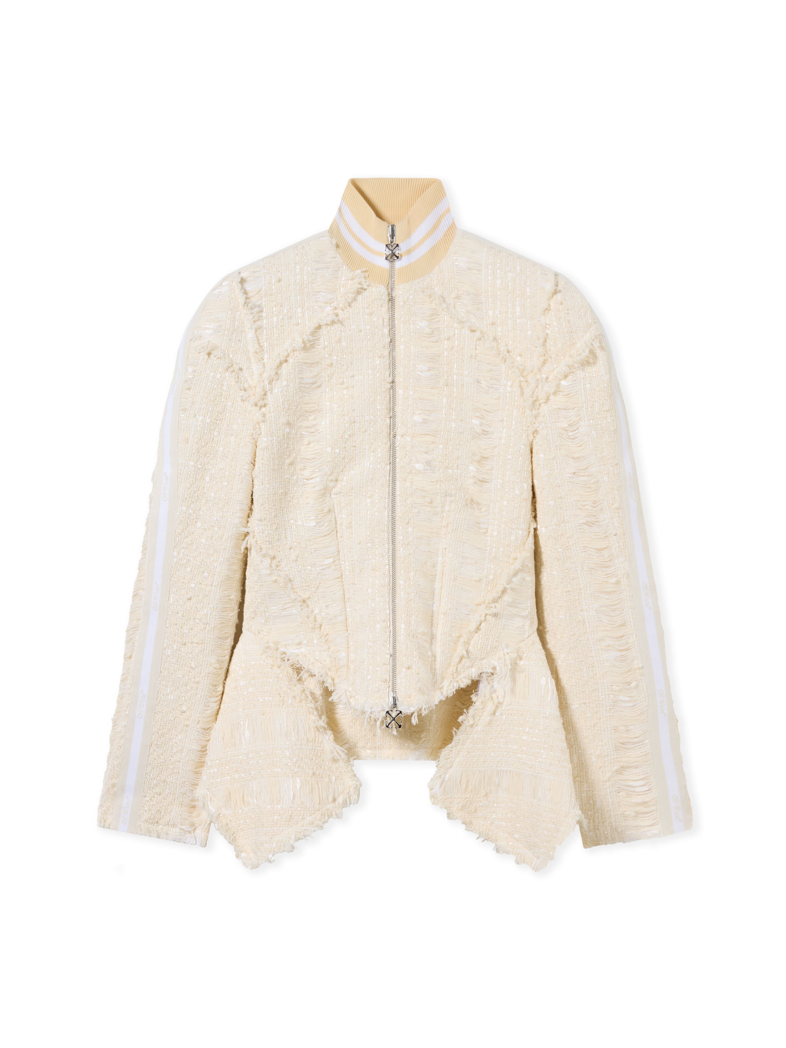 Tweed Peplum Jacket in WHITE - WHITE for Women | Off-White™