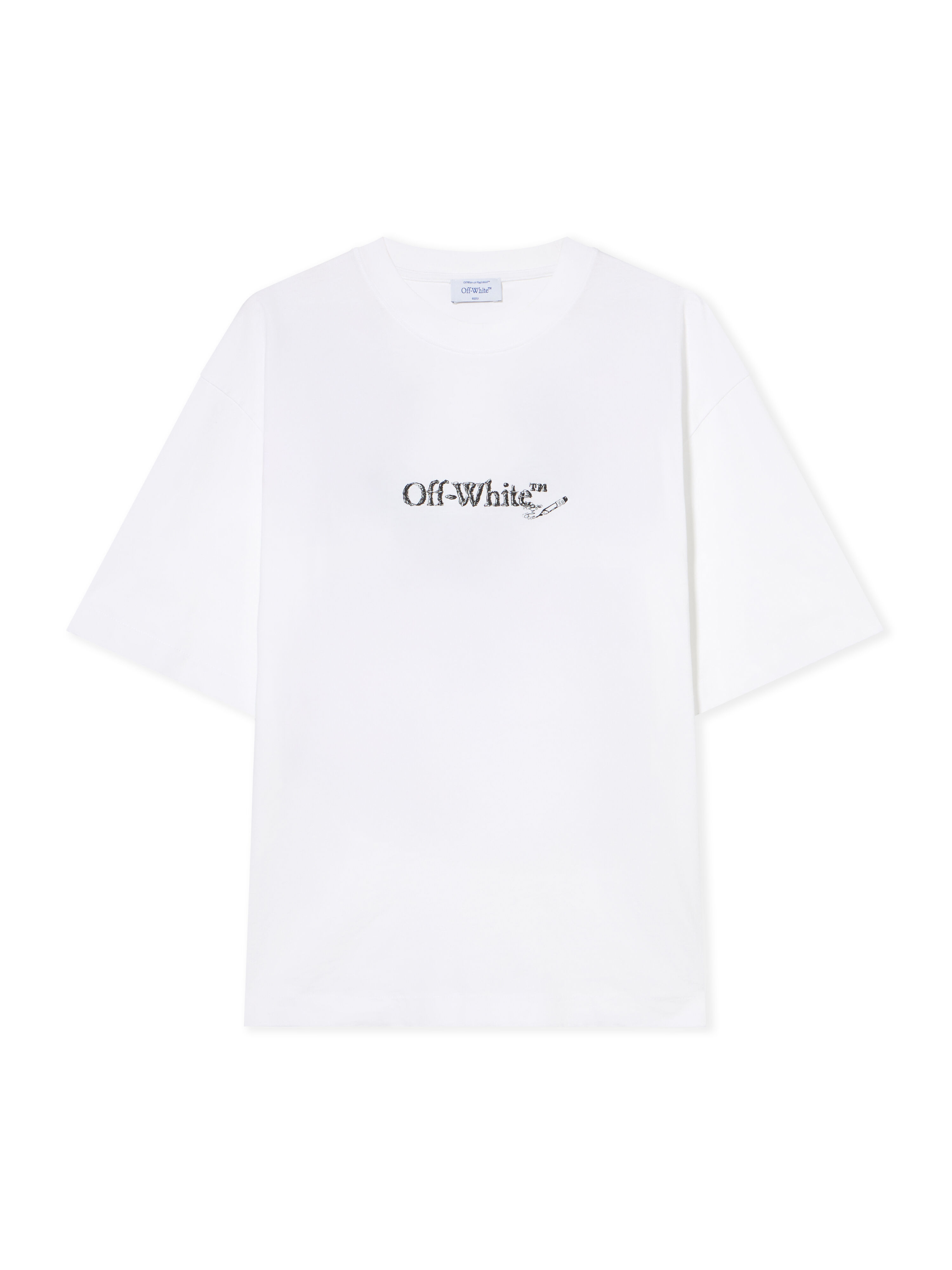 OFF WHITE Scribble Arrow Skate Logo T-Shirt WHITE - BLACK OMAA120F25JER00C