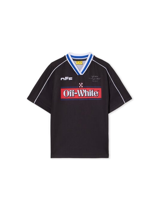 Soccer Track Tee OFF WHITE Soccer Track Tee BLACK - WHITE OBAA018F25JER001