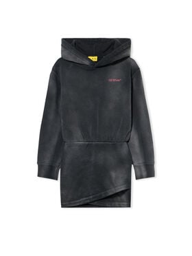 OFF WHITE BOOKISH ACID HOODIE DRESS DARK GREY - FUCHSIA OGDF005F25FLE002