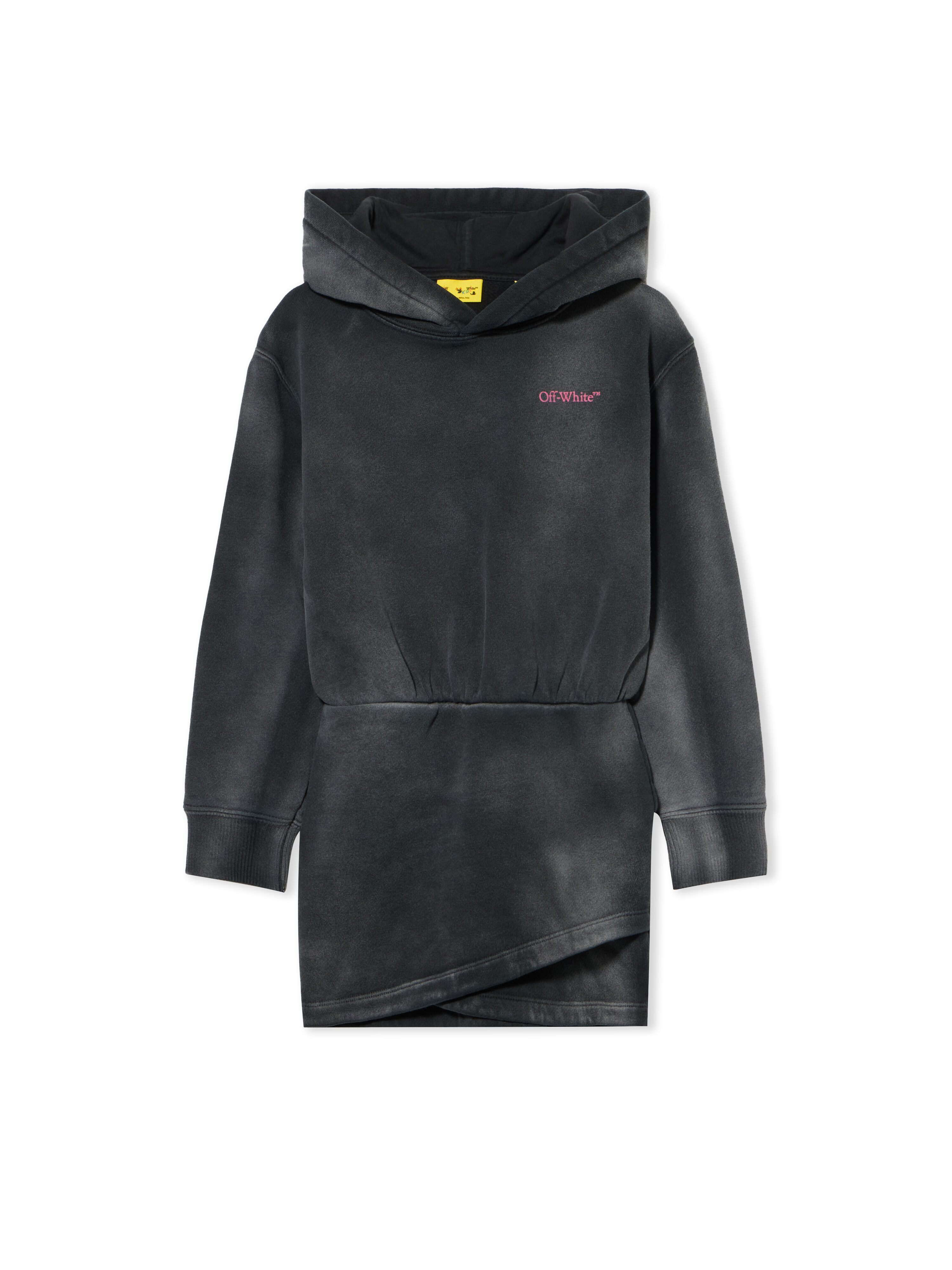 OFF WHITE Bookish Acid Hoodie Dress DARK GREY - FUCHSIA OGDF005F25FLE002