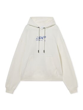 LAB L/AB Diagonal Graffiti Hoodie WHITE 44LABF26K084