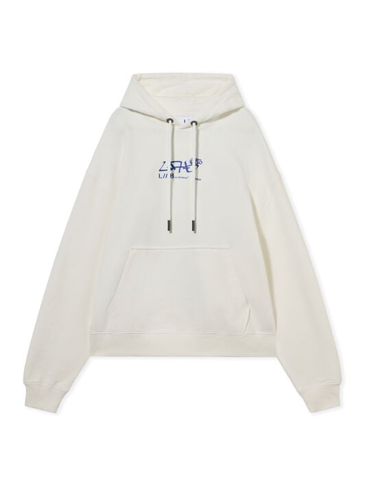 LAB L/AB Diagonal Graffiti Hoodie WHITE 44LABF26K084