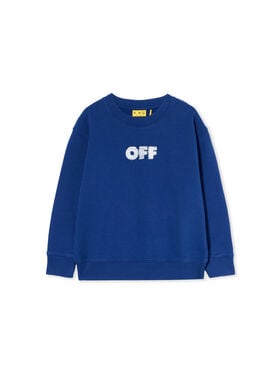OFF WHITE Arrow Sponge Crewneck Logo Sweatshirt BLUE - WHITE OBBA001F25FLE003