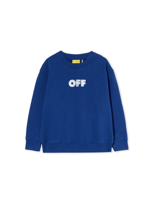 OFF WHITE Arrow Sponge Crewneck Logo Sweatshirt BLUE - WHITE OBBA001F25FLE003