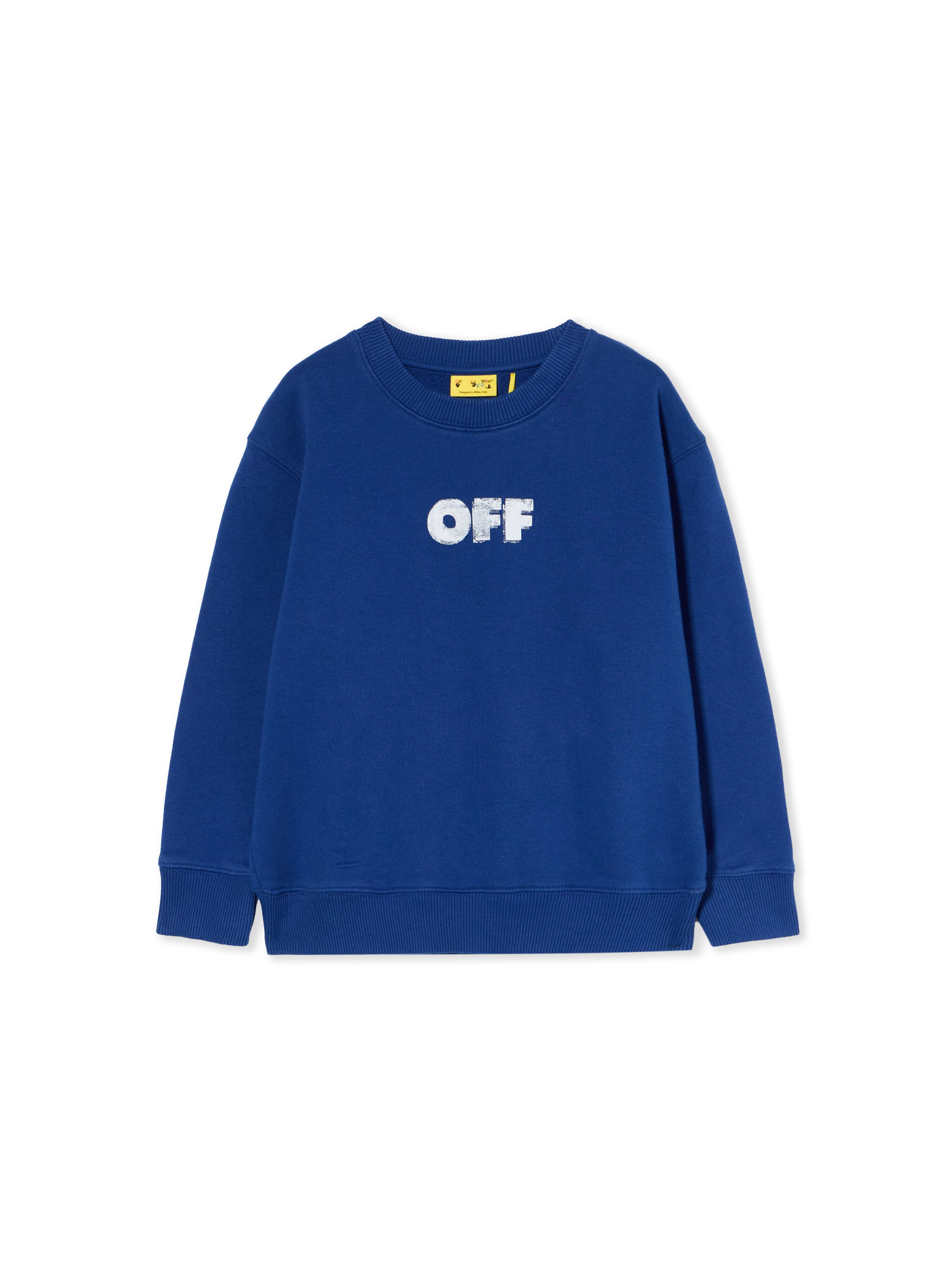 OFF WHITE Arrow Sponge Crewneck Logo Sweatshirt BLUE - WHITE OBBA001F25FLE003