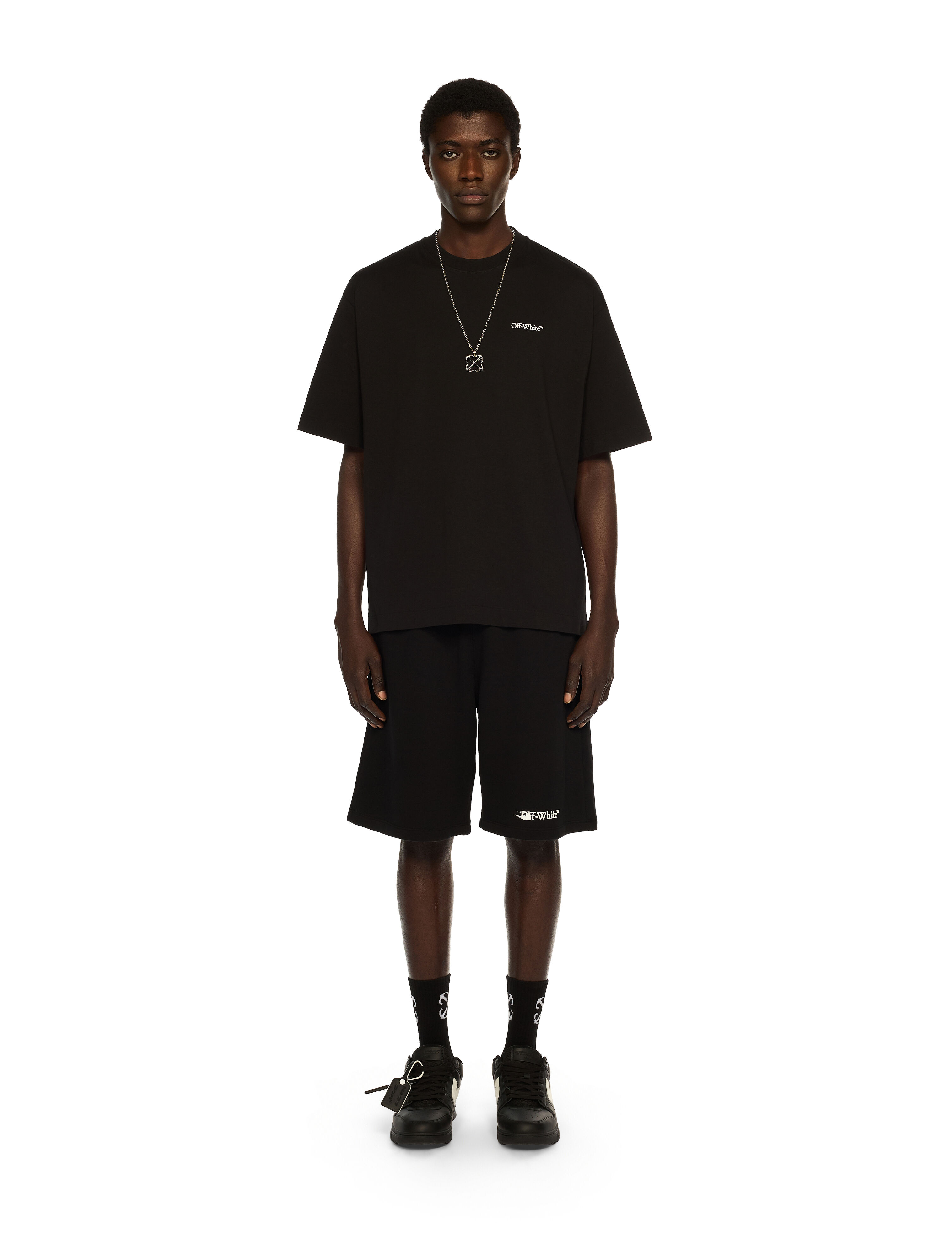 OFF WHITE Half Arrow Skate Logo T-Shirt BLACK - WHITE OMAA120F25JER013