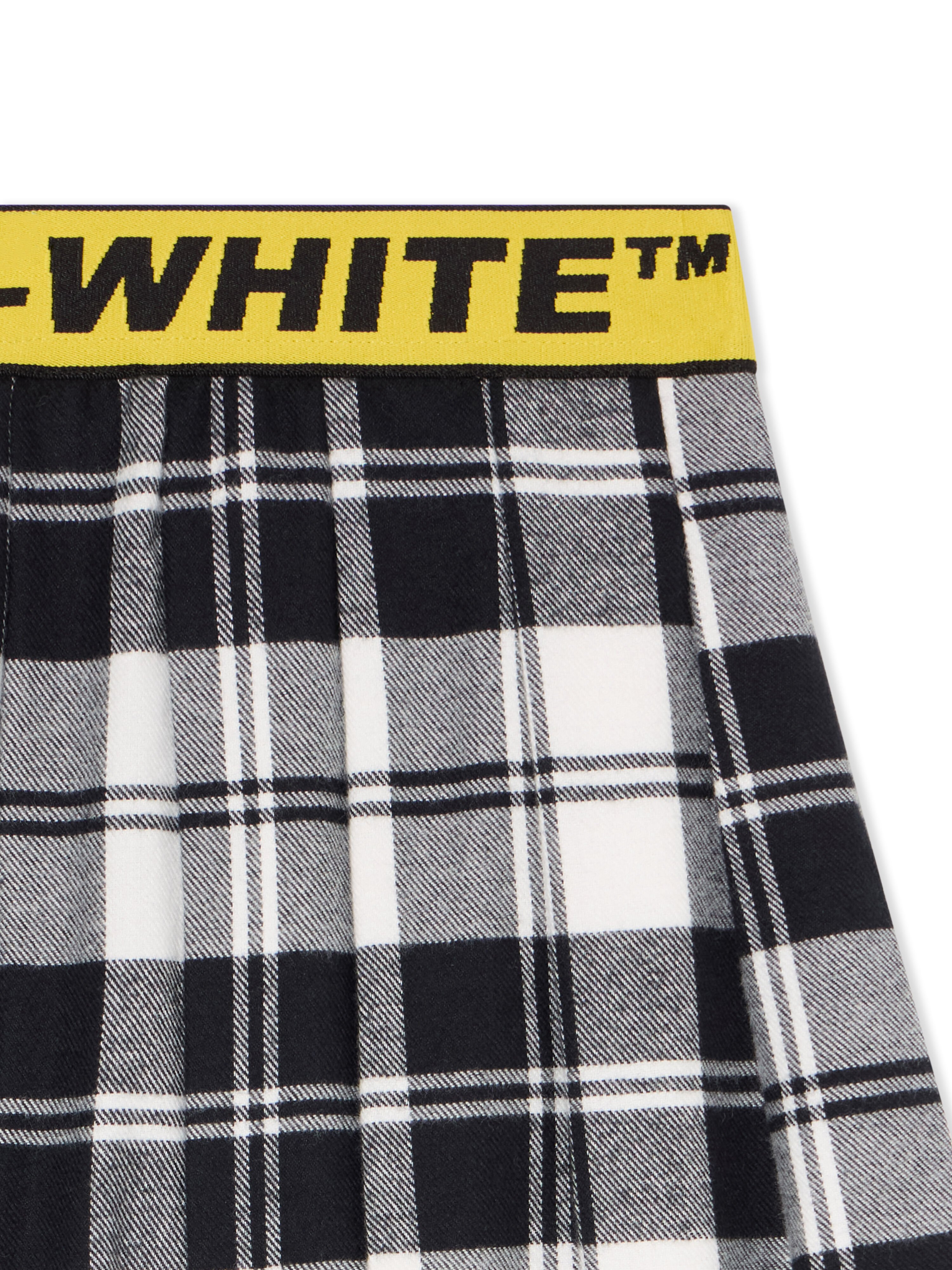 OFF WHITE Logo Industrial Plaid Skirt BLACK - YELLOW OGCC02AF25FAB001
