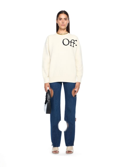 Bookish Logo Knit Sweater OFF WHITE Bookish Logo Knit Sweater WHITE - BLACK OWHE10OF25KNI002