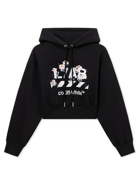 LAB L/AB Crystal Embellished Cropped Hoodie Black Night LABF2639B00102T