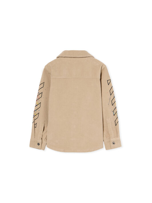 OFF WHITE Diagonal Splat Corduroy Jacket SAND - BLACK OBES001F25FAB001