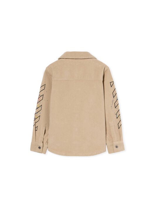 Diagonal Splat Corduroy Jacket OFF WHITE Diagonal Splat Corduroy Jacket SAND - BLACK OBES001F25FAB001
