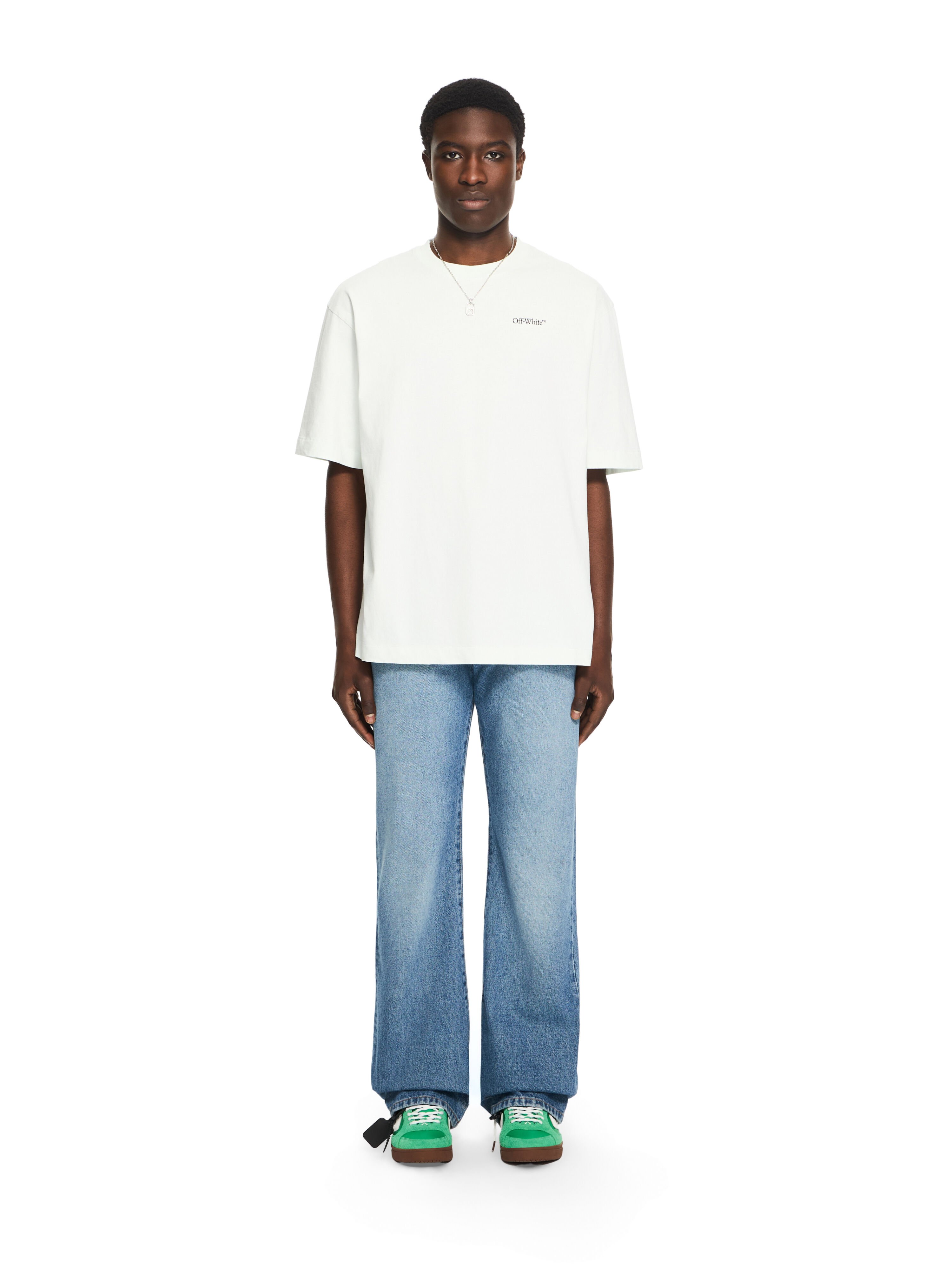 OFF WHITE Half Arrow Skate T-shirt BLUEWASH 44MAA120S26J008