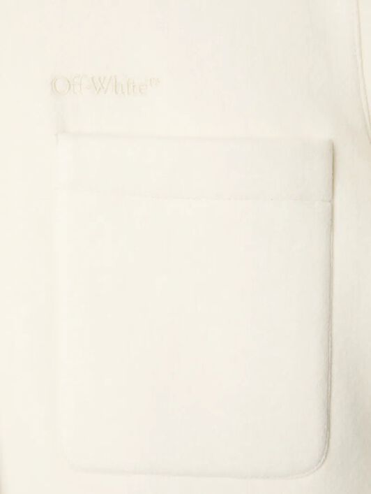 OFF WHITE Weiãÿes Gepolstertes Overshirt Mit Pfeil WEIß OWES004S25FAB001