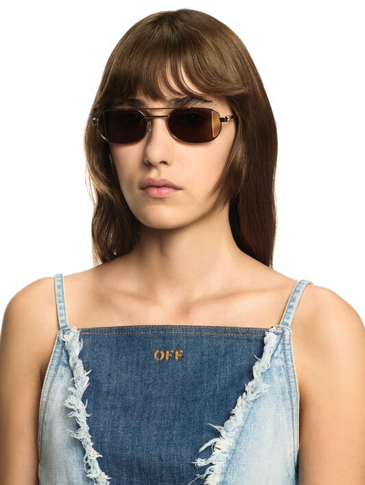 OFF WHITE Blaues Denim Doll-Top BLAU OWYP00BS25DEN001