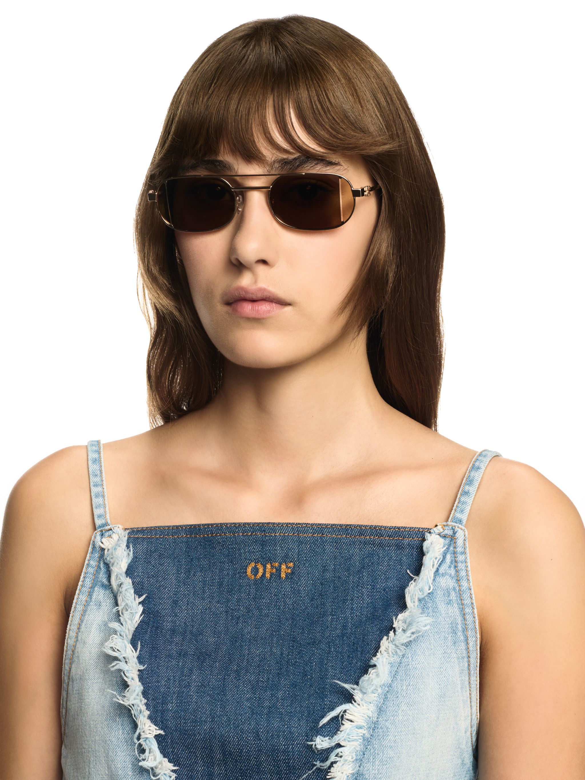 OFF WHITE Blaues Denim Doll-Top BLAU OWYP00BS25DEN001