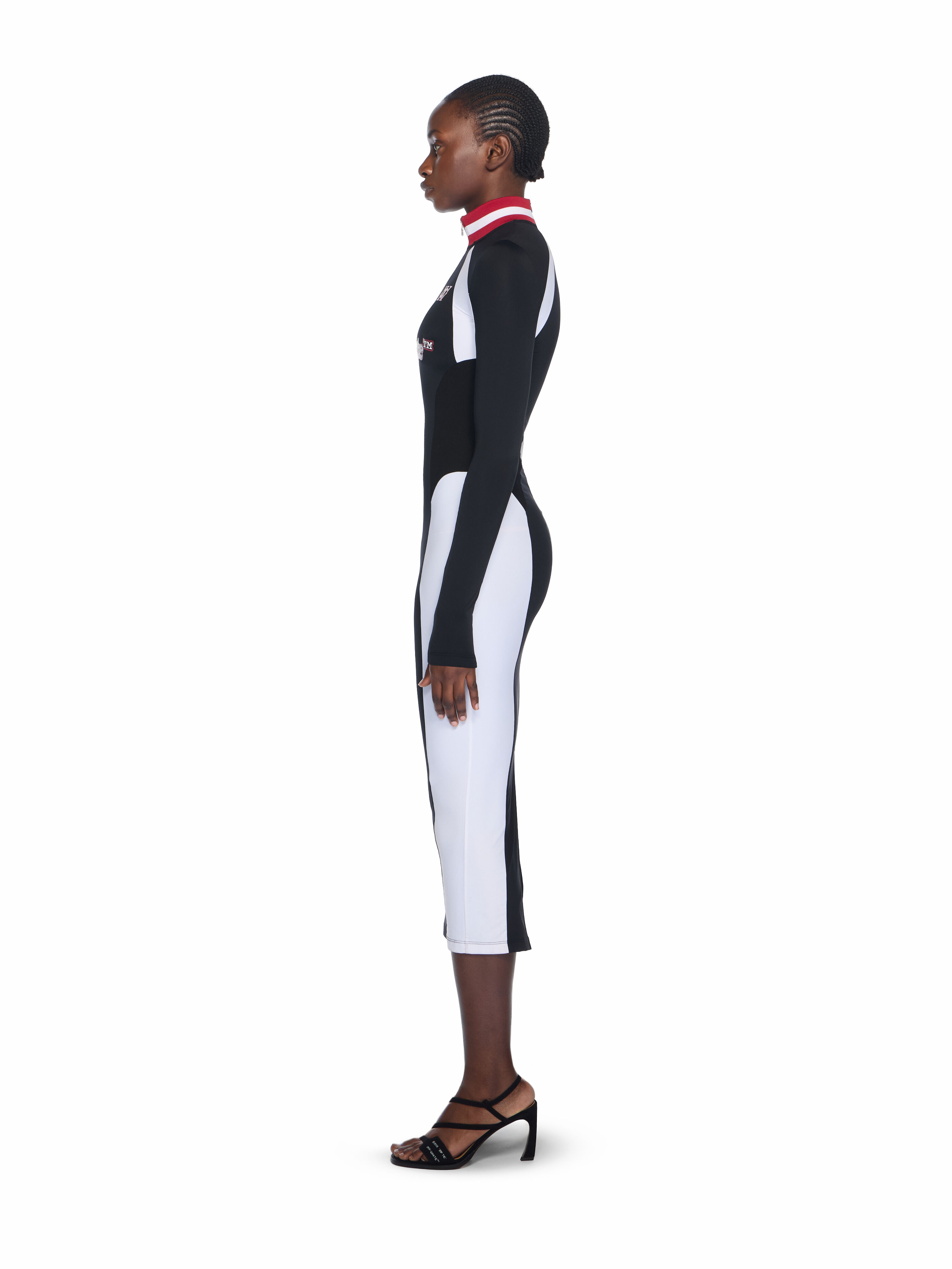 Tech Jersey Midi Dress OFF WHITE Tech Jersey Midi Dress BLACK - WHITE OWDB558F25JER001