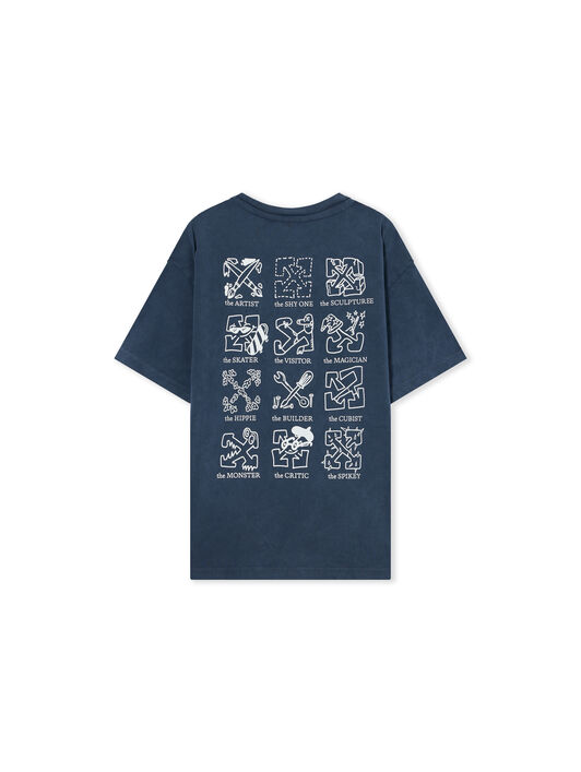 OFF WHITE Multilogo Oversized T-Shirt BLUE NIGHTS 44BAA019F26J007