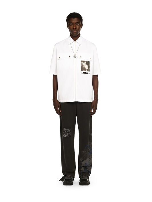 Xerox Star Zip Bowling Shirt OFF WHITE Xerox Star Zip Bowling Shirt WHITE - BLACK OMGG01DF25FAB003