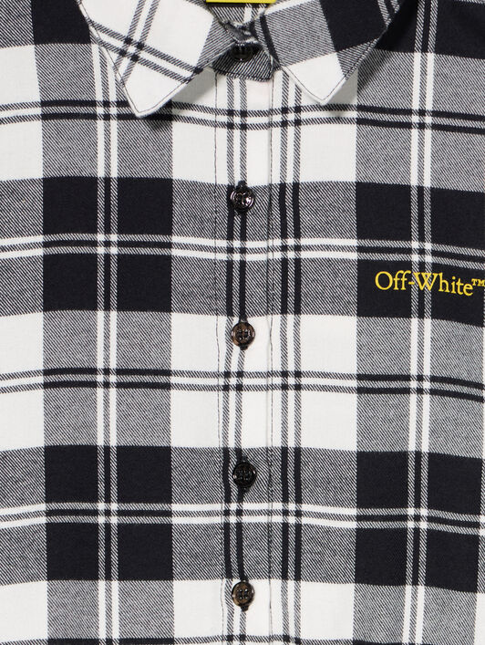 OFF WHITE Logo Industrial Flannel Dress BLACK - YELLOW OGDB06HF25FAB001