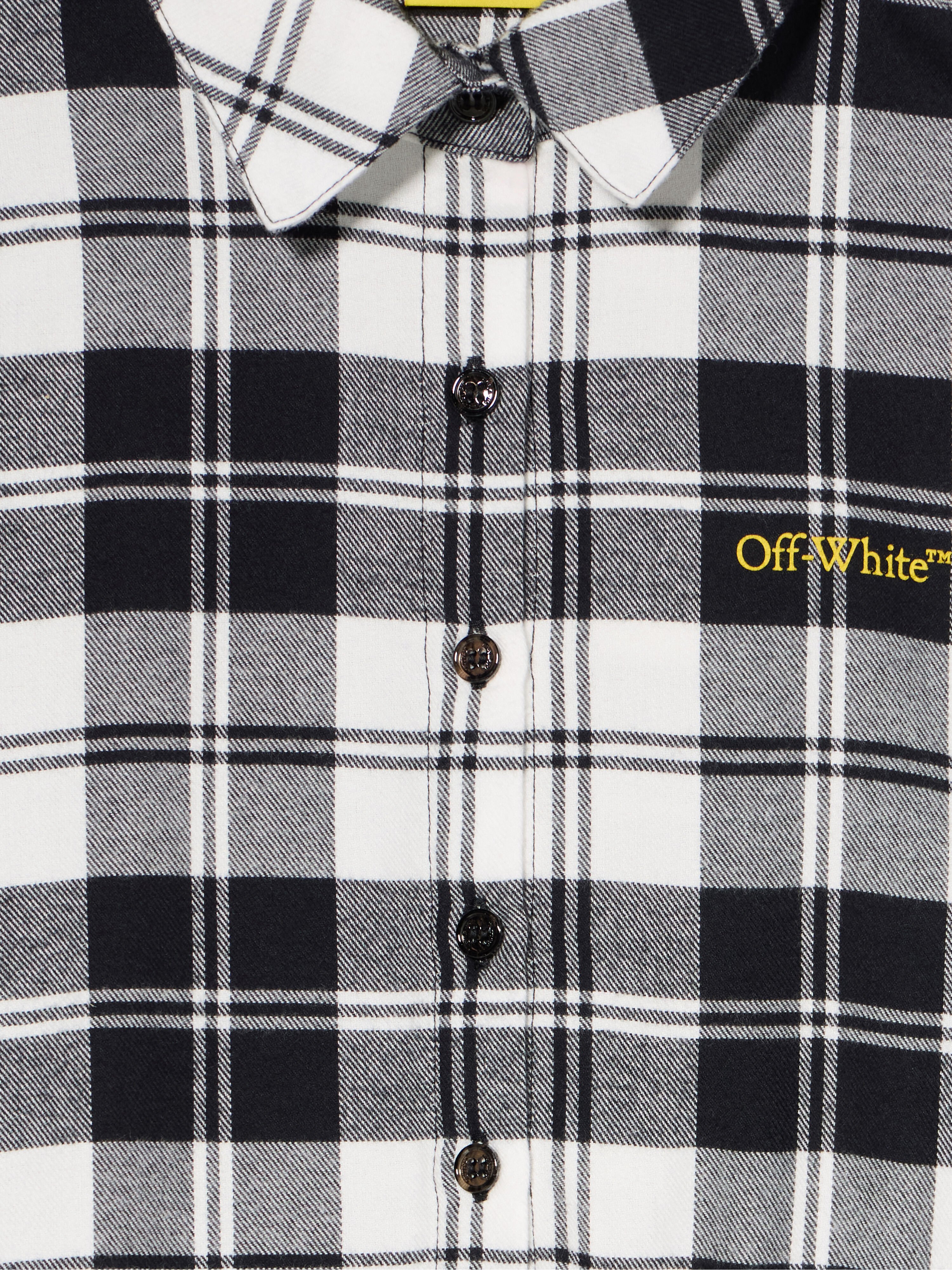 OFF WHITE Logo Industrial Flannel Dress BLACK - YELLOW OGDB06HF25FAB001