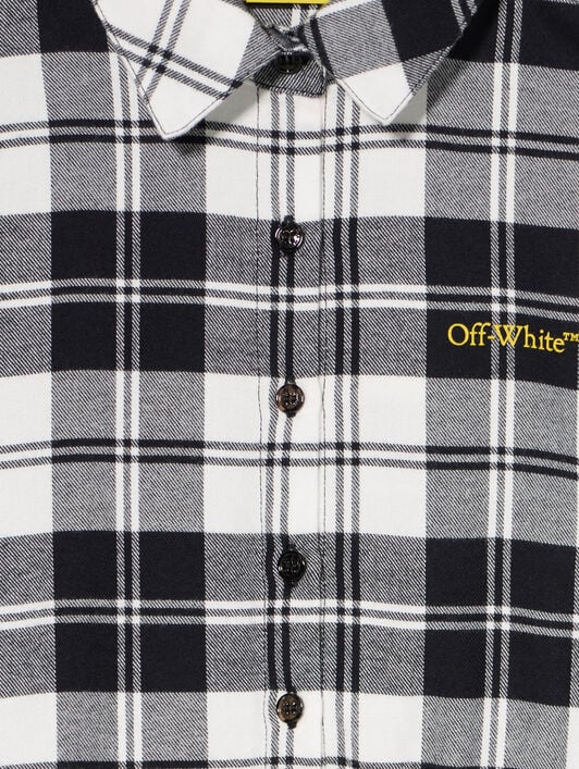Logo Industrial Flannel Dress OFF WHITE Logo Industrial Flannel Dress BLACK - YELLOW OGDB06HF25FAB001