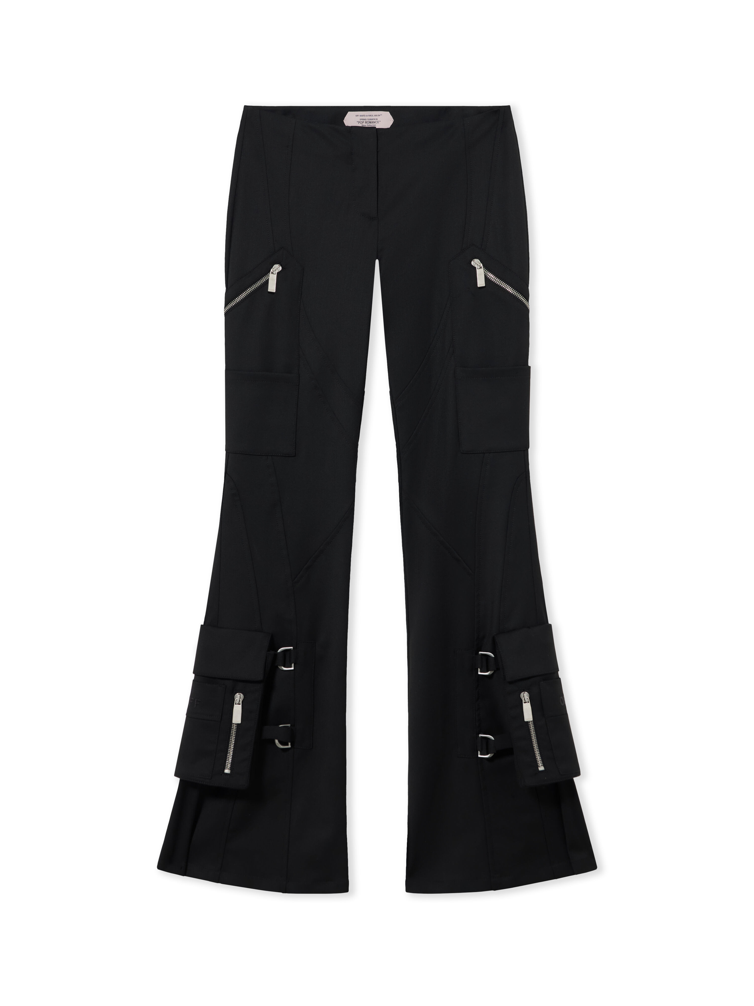 OFF WHITE Wool Pkt Belt Flare Pants Black-Black 2LH00268G