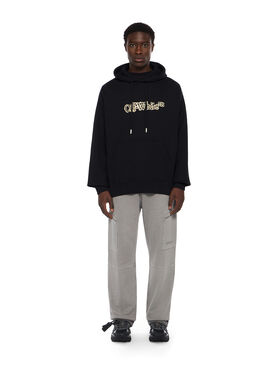 OFF WHITE Cloudy Arrow Skate Hoodie BLACK - DOUBLE CREAM OMBB085F25FLE00L