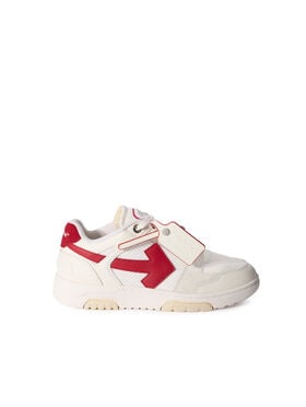 OFF WHITE Out Of Office Slim Sneakers WHITE - STRAWBERRY RED OMIA243F25LEA001