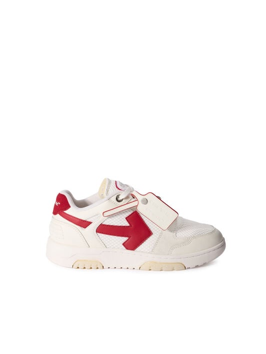 OFF WHITE Out Of Office Slim Sneakers WHITE - STRAWBERRY RED OMIA243F25LEA001