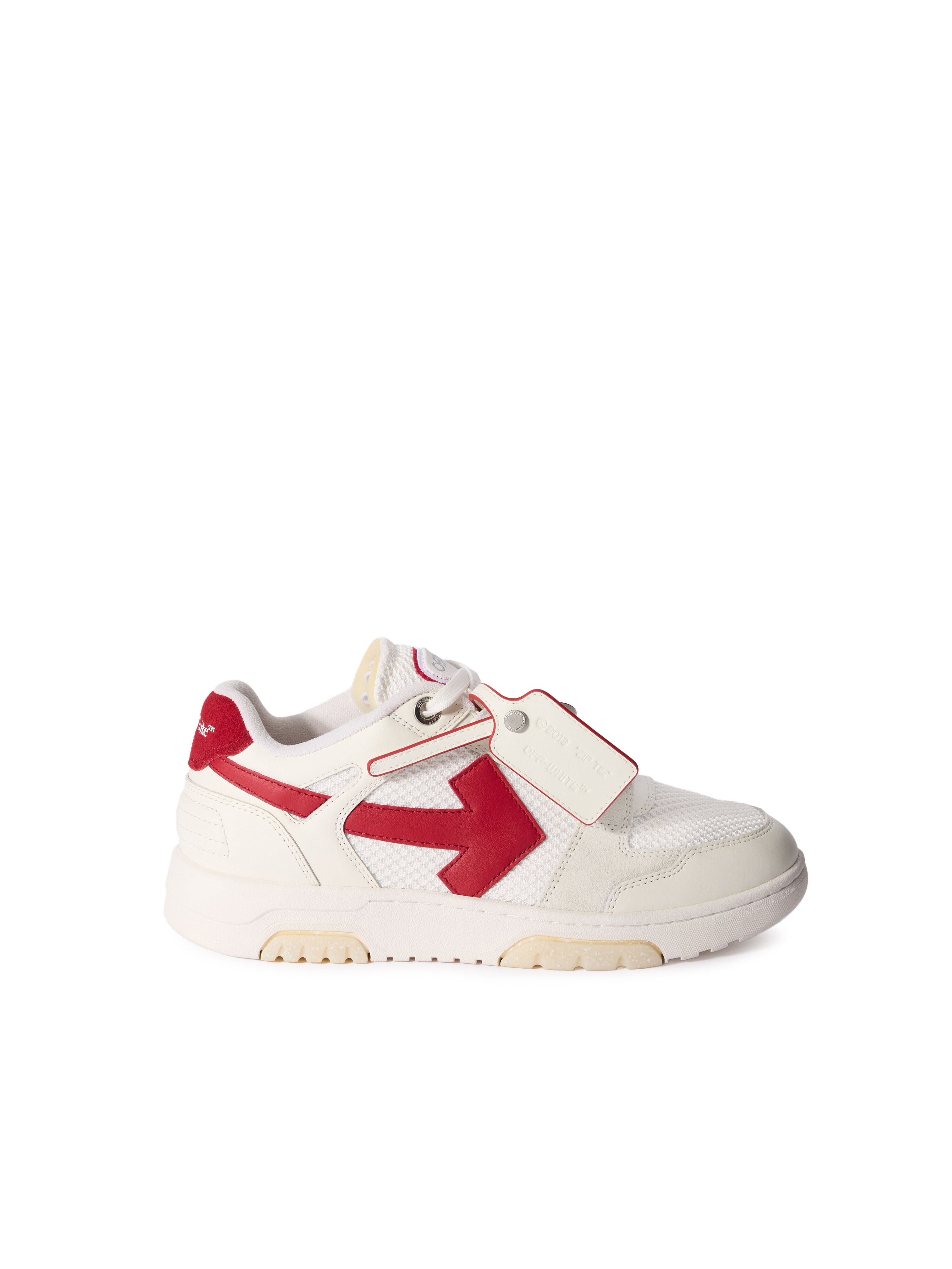 OFF WHITE Out Of Office Slim Sneakers WHITE - STRAWBERRY RED OMIA243F25LEA001