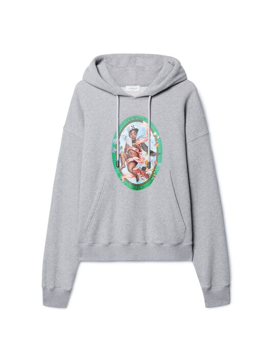 OFF WHITE Gray Fresco Hoodie GREY OMBB085S25FLE003