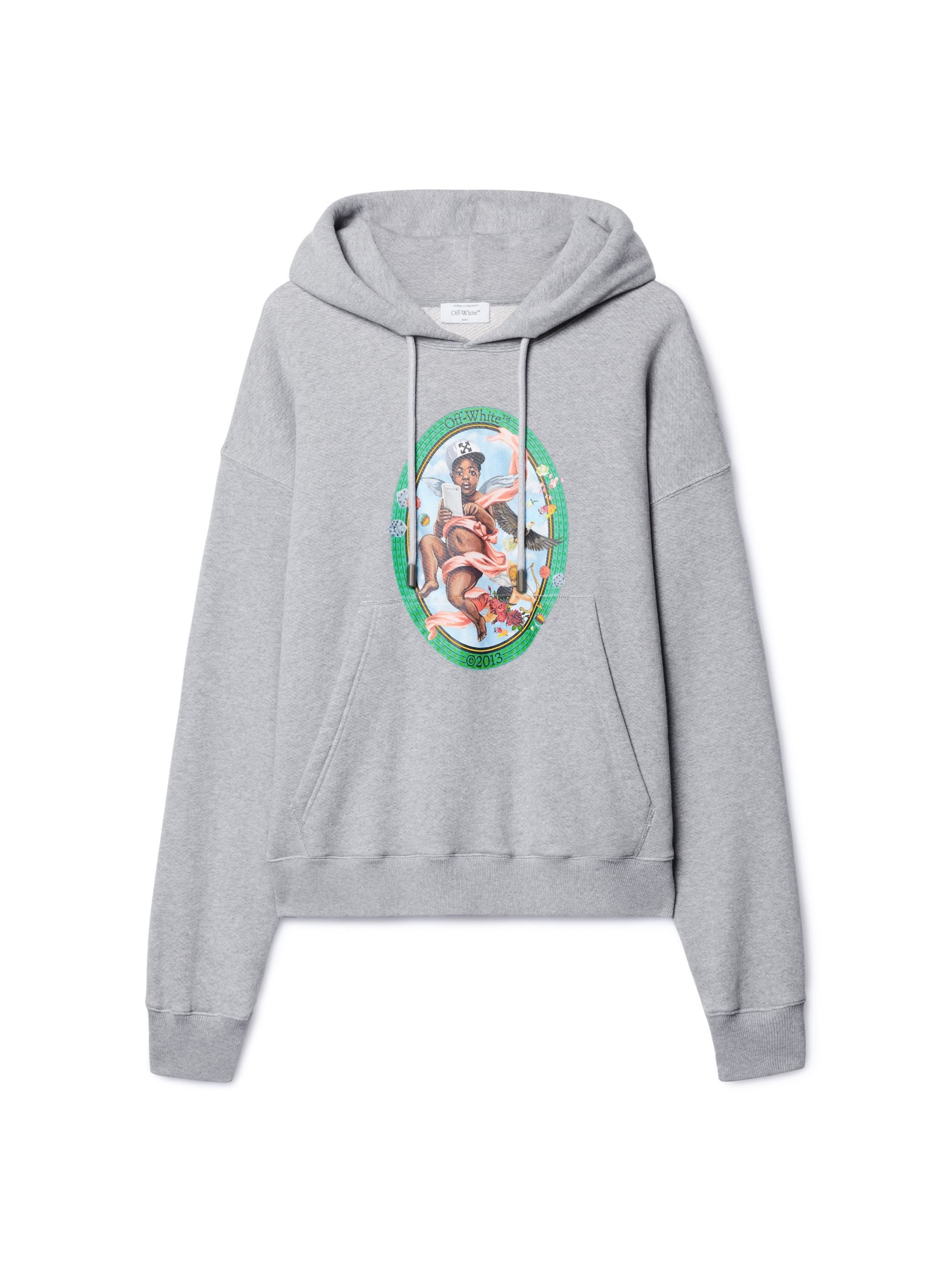 OFF WHITE Gray Fresco Hoodie GREY OMBB085S25FLE003