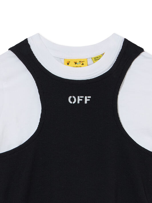 Off Stamp Double Layer Rib Top OFF WHITE Off Stamp Double Layer Rib Top BLACK 44GAA01FF26J001