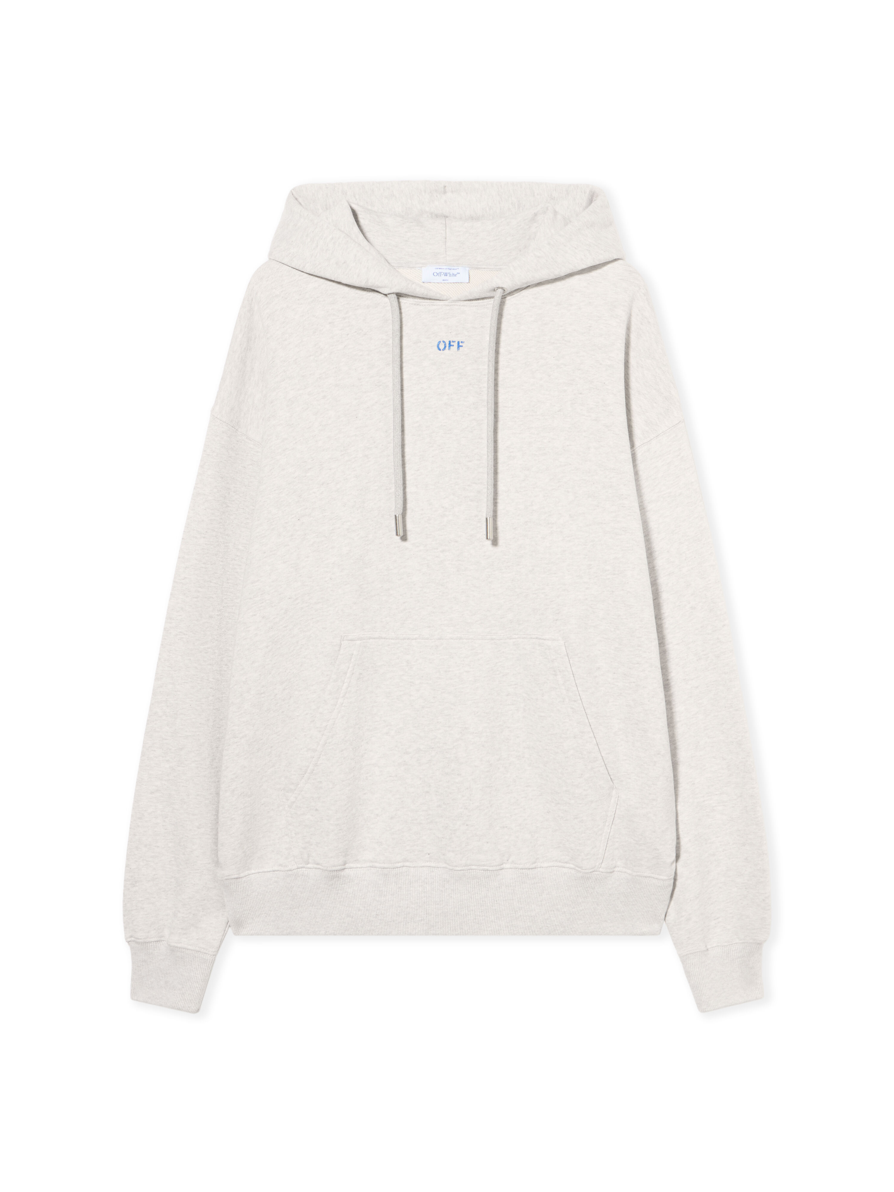 OFF WHITE Brush Arrow Skate Hoodie GREY MELANGE - NAUTICAL BLUE OMBB085F25FLE00I